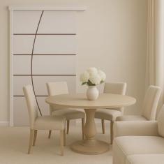 Porta de Correr Branco Prime Frisada F01-210x110