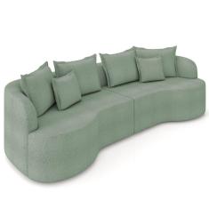 Sofá 4 Lugares 270cm Orgânico Quito Z08 Boucle Verde - Mpozenato