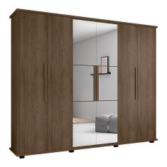 Roupeiro 6 Portas Bérgamo Freijó Com Espelho