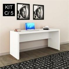 Conjunto 5 Escrivaninhas Me4109 163cm Branco - Espresso Móveis