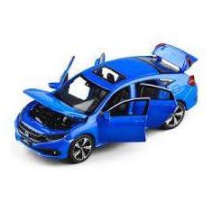 Miniatura carro honda civic 1:32 abre 4 portas luz, Azul