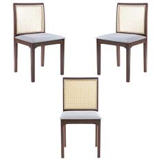 Kit 3 Cadeira Decorativa Sala de Jantar Steve Amêndoa - Gran Belo