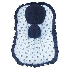 Capa de Bebê Conforto Azul com Coroas