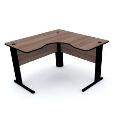Mesa Em L P/ Escritório 120X120 Pandin Maxxi - Walnut/Preto