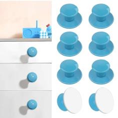 Elistonie Pacote com 8 puxadores de armário instantâneos, puxador de gaveta, puxador de gaveta com adesivo para porta deslizante para janelas de vidro, guarda-roupas, botão de descascar e colar sem