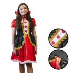 Fantasia Rainha de Copas Infantil - Rei Eli Ana, M (Infantil)