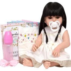 Boneca Reborn Morena Gatinha Enxoval Diversos Acessórios - Cegonha Reb