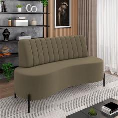Sofá Living Decorativo 2 Lugares 1,60m Katara Pés De Ferro Veludo Castor G33 - Gran Belo