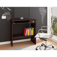 Mesa Para Computador Escrivaninha AJL com 1 Gaveta, Castanho