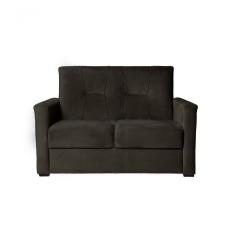 Sofá 2 Lugares Pequeno Alice E Porta Controle Herreiro Marrom Escuro