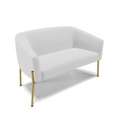 Sofá Namoradeira 2 Lugares Pé De Ferro Dourado Stella Linho D03 - D'ro