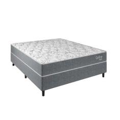 Cama Box com Colchão Casal Celine Molas Ensacadas (62x138x188) Cinza -