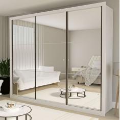 Guarda Roupa Casal Ravena com 9 Espelho 3 Portas Minastex