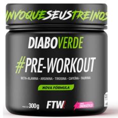 FTW Pré-Treino Diabo Verde em Pó com Cafeína, Aminoácidos Beta‑Alanina e Arginina para Treinos e Atividades Físicas - Pote 300 g (Energético)