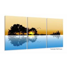 Quadros Decorativos Paisagem Violão Quarto 120x60 3 peças m0