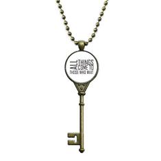 DIYthinker Colar com pingente "All Things Come to Those Who Wait" com pingente e corrente enfeitada