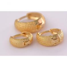 Brinco Trio Argolinhas Grossas Folheado Em Ouro 18K
