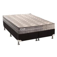 Cama Box Queen: Colchão Espuma Paropas D45 Pasquale Plus + Base CRC Suede Black(158x198)
