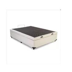 Cama Box Baú Viúvao Sintético Bege Com 128cm de Largura