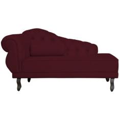 Divã Recamier Larissa 150cm Suede Lado Esquerdo Para Sala - Várias Cor