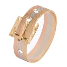 Anel de Ouro 18k Tricolor Feminino Cinto de Pai - Meu Anel, 24