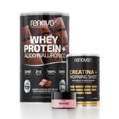 Whey Protein Concentrado e Creatina Monohidratada Morning Shot Renova 