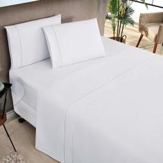 Jogo De Cama Lençol Milano Casal King Percal 180 Fios Ponto Palito Lis