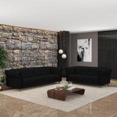 Conjunto de Sofá Sala de Estar Stanford Chesterfield 2 e 3 Lugares 200