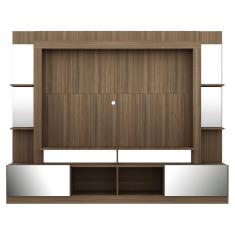 Rack Estante com Painel Tv 65 e Espelho Oslo Madeirado