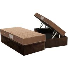 Conjunto Box Baú Solteiro: Colchão Espuma Ortobom Nanolastic Orthotel 