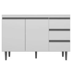 Balcão Gabinete De Pia 120Cm 2 Portas 3 Gavetas Branco