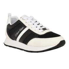 Calvin Klein Tênis feminino Carlla, Branco/Preto Multi 145, 34