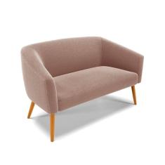 Sofá Namoradeira 2 Lugares Pé Palito Castanho Stella Bouclê Rosê D03 - D`rossi