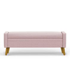 Recamier Bau Londres 1,40m Suede Rosa Bebe - Clique Decor