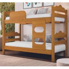 Beliche Kenia Móvel Em MDF Transforma Em 2 Camas - LCN Moveis, Natural