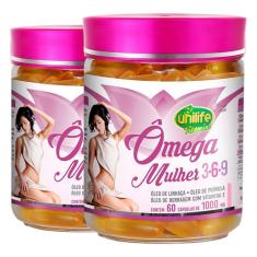 Kit 2 Ômega 3,6 E 9 Mulher 1000Mg Unilife 60 Cápsulas