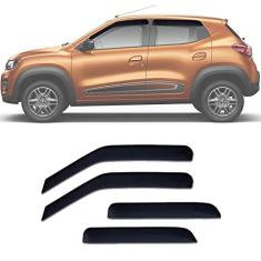 Calha de Chuva Esportiva Compatível Com Renault Kwid 2017 18 Fumê