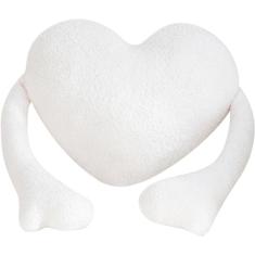 Travesseiro de coração, travesseiro fofo em formato de coração com braços e travesseiro, almofada de pelúcia em formato de coração e travesseiros de pelúcia, travesseiro de decoração de quarto e trave