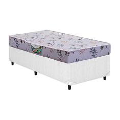  Cama Box Solteiro: Colchão Espuma Herval D28 St. Louis + Base CRC Courano White(88x188)