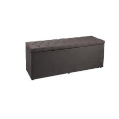 Recamier Sofá Baú Madrid 90 Cm Suede Cinza