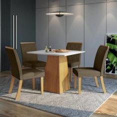Conjunto Sala de Jantar 4 Cadeiras Rafaela Espresso Móveis