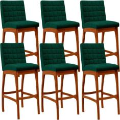 Kit 06 Banquetas Altas Mila Bouclê Verde