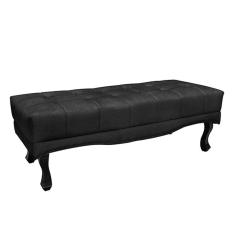 Recamier Decorativo 140cm Loewe Veludo Pés De Madeira Preto