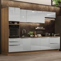 Cozinha Completa Madesa Lux 320004 com Armário e Balcão - Rustic/Cinza