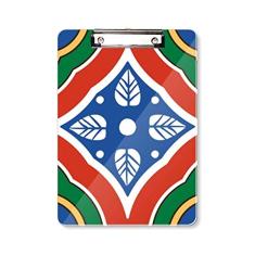 Prancheta decorativa estilo Talavera, pasta de prancheta para escrita A4