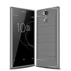 Capa para Sony Xperia L2, capa de material de fibra de carbono, macia, antiderrapante, antiimpressões digitais, capa totalmente protetora para Sony Xperia L2