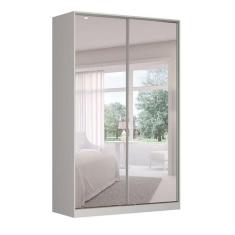 Guarda-Roupa Solteiro com Espelho Tunas VI 2 PT 3 GV Branco - Nova Mób