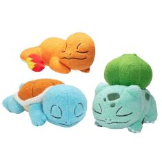 Brinquedo de pelúcia Pokémon 5 Sleeping Squirtle, Cder e Bulbasau
