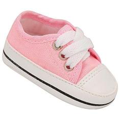 Sapatinho De Bebe Recem Nascido Tênis Star Menina - Nenê Baby, Rosa, 1