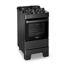 Fogão a Gás Mesa de Vidro Forno 50L Esmaltec IDEAL Top Glass Preto 4 bocas Bivolt
